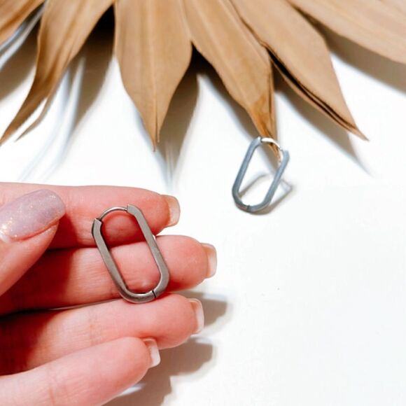 Silver hoop cuff earrings #241 - Picture 3 of 3